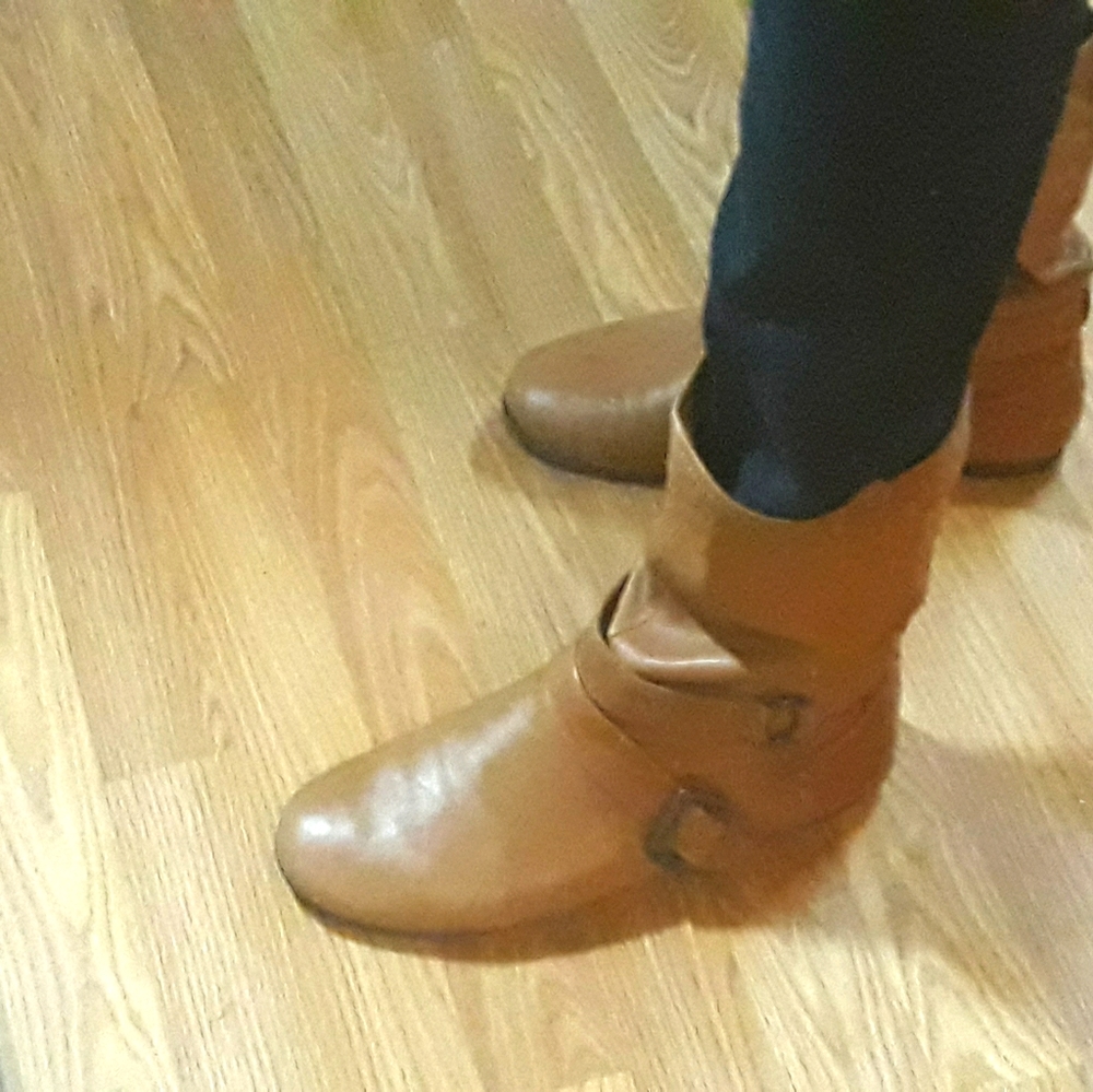 Tan Nine West ankle boots